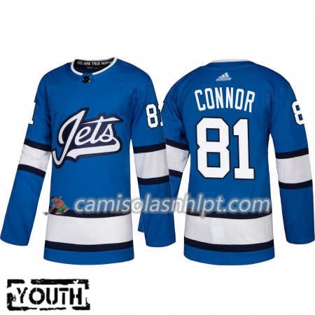 Camisola Winnipeg Jets Kyle Connor 81 Adidas 2018-2019 Alternate Authentic - Criança